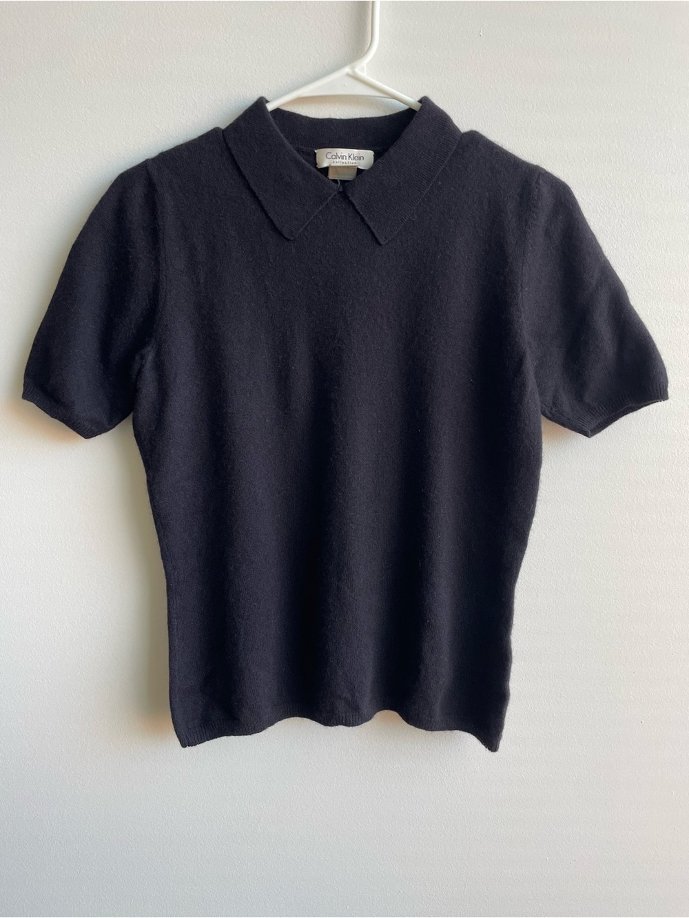 Calvin Klein Black Short Sleeve Polo Sweater